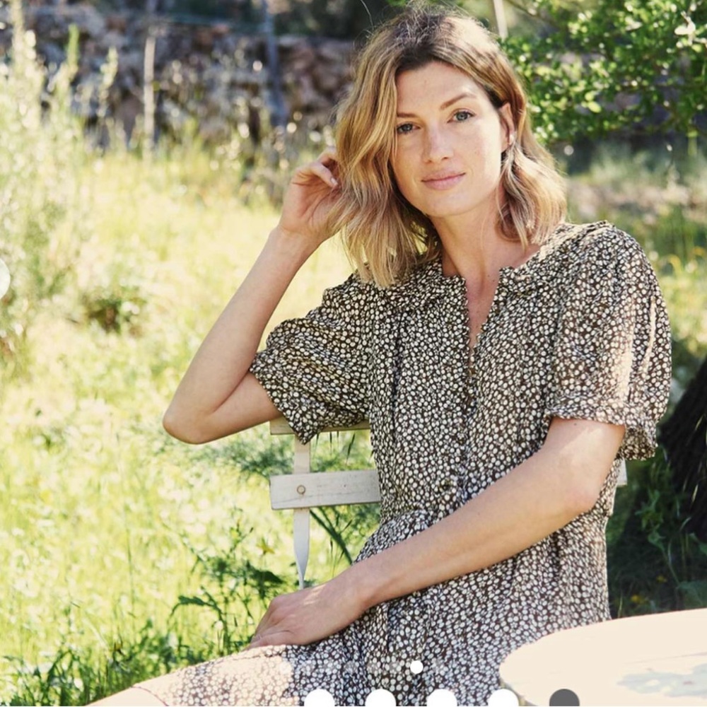 Doen Benedetta Mini Dress in Olive Cherry Willow - XS